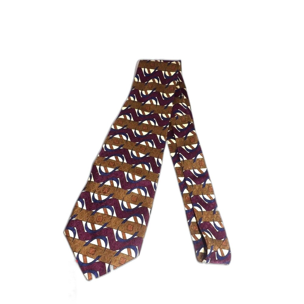 Robert Talbott Silk Hand Sewn USA Geometric Pattern Multicolor Neck Tie